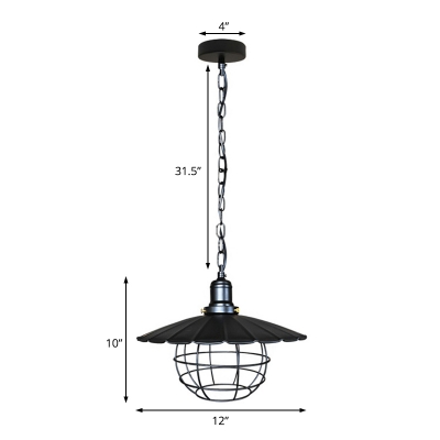 Cone and Globe Pendant Ceiling Lights Industrial Steel 1 Light Hanging Lamps for Dining Room