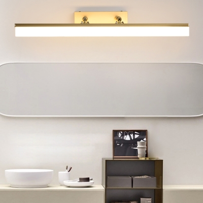 Gold Linear Wall Mounted Lights Modern Acrylic amd Metal Wall Sconce Lighting in Warm/White for Bathroom