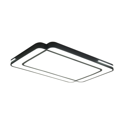 Led Rectangle Flush Mount Lighting Modern Simple Metal Ceiling Flush Light for Living Room