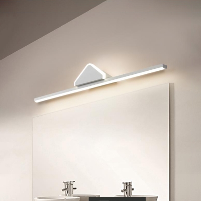 Modern Arc/Triangle Wall Sconce for Bathroom, Metal and Acrylic Wall Light Fixture in Black/White