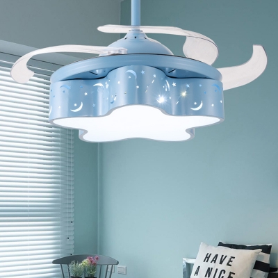 Modern Novelty Star Ceiling Fixture Metal and Acrylic 1-Light Ceiling Fan for Children Kids Bedroom