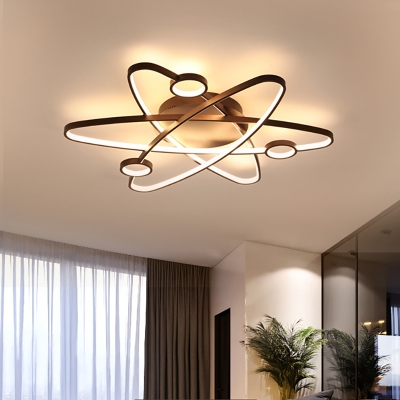 Modernism Orbicular Ceiling Flush Light Metal Led Surface Mount Ceiling Light for Living Room