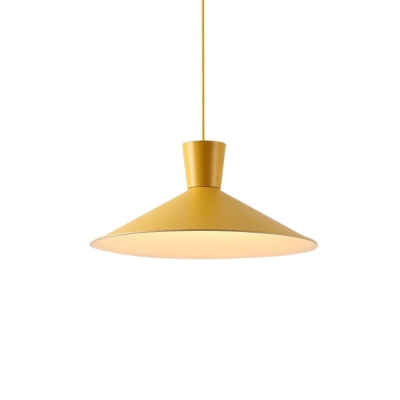 Nordic Style Flared Hanging Light Iron Single-Bulb Pendant Ceiling Light for Living Room