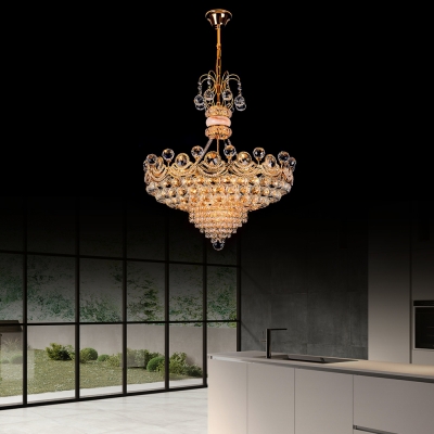 Sparkling Gold Hanging Pendant Modern Crystal Ball Hanging Ceiling Lights for Living Room