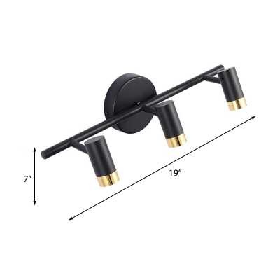 2/3/4 Heads Linear Sconce Light Fixture for Vanity, Modern Metal Rotatable Sconces in Black/White