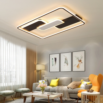 Combination Fixture Linear Indoor Ceiling Light Acrylic Modern Flush Mount in Brown