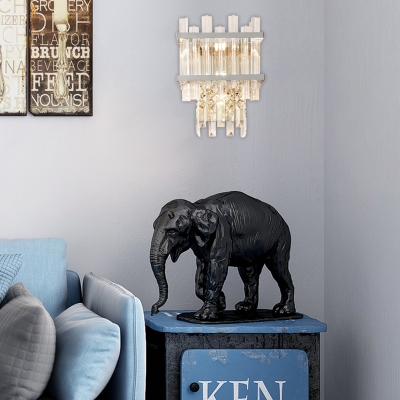 Creative Crystal Sconce Light Fixture Metal 1 Light Wall Light Fixture for Living Room