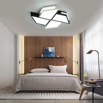Metal Windmill Flush Mount Ceiling Light Contemporary Integrated Led Flush Light with Diffuser