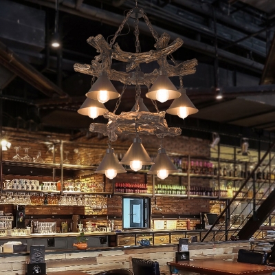 Modern Cone Ceiling Lights Iron and Resin Novelty Hanging Pendant Lights for Coffee Shop and Bar