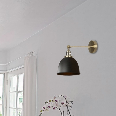 Modern Industrial Domed Sconce Lighting Fixtures Metal 1 Light Sconce Light Fixtures for Bedside