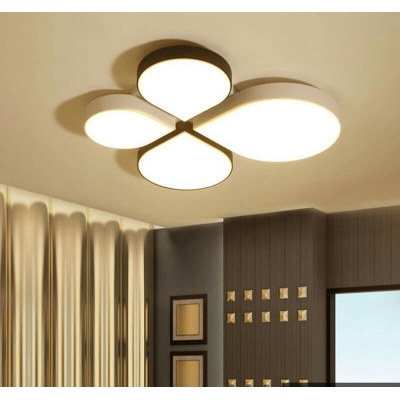 Nordic Clover Flush Mount Lighting with Frosted Diffuser Metal Led Ceiling Flush Light