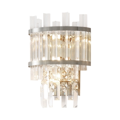 Novelty Crystal Wall Sconce Lighting Metal 1 Light Wall Light Fixture for Bedroom and Living Room