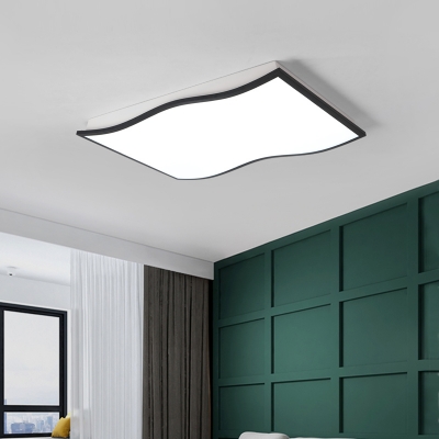 Ultra Thin Flushmount Lighting Acrylic Led Ceiling Light with Wave Design for Bedroom
