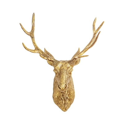 Vintage Stag Wall Mount Light Resin 1 Head Indoor Sconce Lighting for Living Room