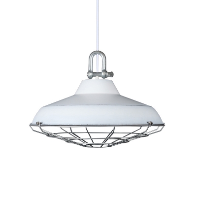 Barn Pendant Ceiling Lights Retro Style Metal 1 Light Caged Hanging Lights for Kitchen Dining