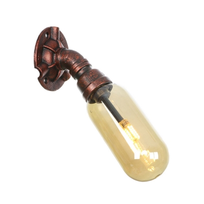 Clear Glass Wall Light Sconces Vintage Industrial Iron and Glass 1 Light Sconce Wall Lighting