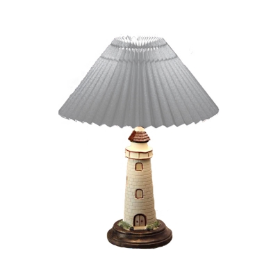 Cone-Shaped Table Lamps Mediterranean Resin and Fabric 1 Light Accent Lamp for Children Bedroom