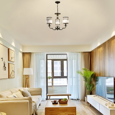 Crystal Fringe Chandelier Light Mid Century Modern Iron Chandelier for Living Room and Bedroom