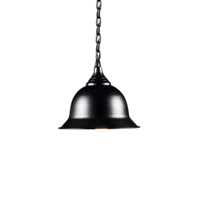 Industrial Retro Bell Pendant Light Fixture Iron 1-Light Chain Hung Pendant for Coffee Shop