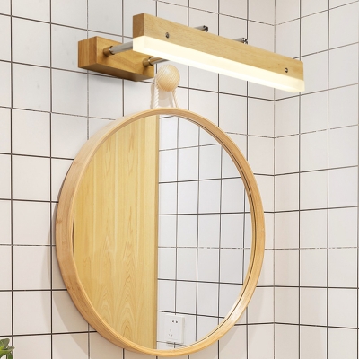 Oak Linear Vanity Light Extendable Nordic Bathroom Led Wall Sconce Light for Mirror