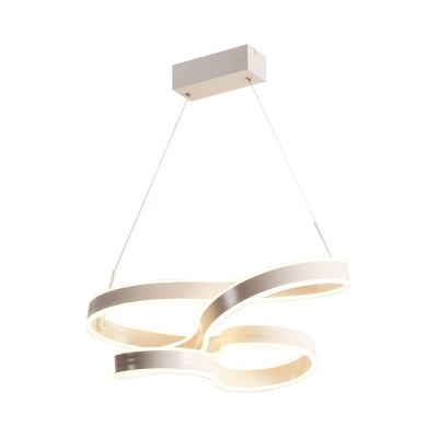 White Twisting Pendant Lighting Modernism Acrylic Led Hanging Ceiling Light with Adjustable Cord