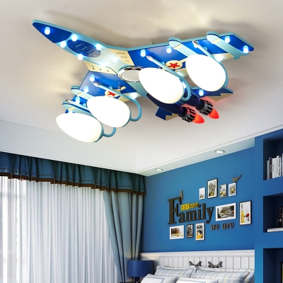 Airplane Ceiling Flush Light Modern Wood Led Ceiling Light for Play Room