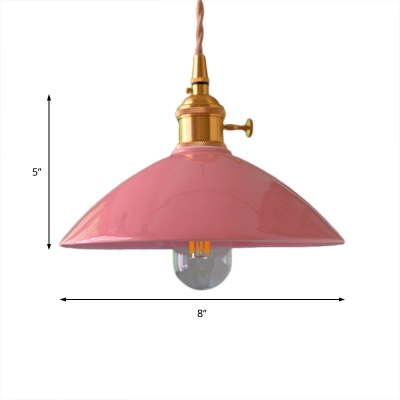 Brass Finish Pendant Lights Modern Industrial Iron Single Bulb Hanging Ceiling Lights with Cone Shade