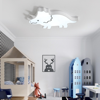 Cartoon Dinosaur Ceiling Flush Light Metal Integrated Led Flush Mount Lighting with Acrylic Diffuser