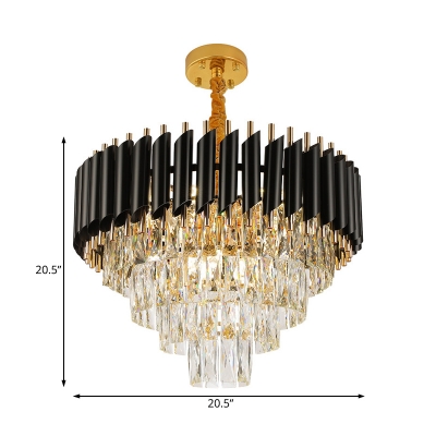 Clear Crystal Tiered Chandelier Lighting Modern Luxury 8 Light Pendant Lamp