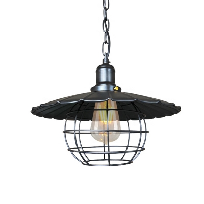 Cone and Globe Pendant Ceiling Lights Industrial Steel 1 Light Hanging Lamps for Dining Room