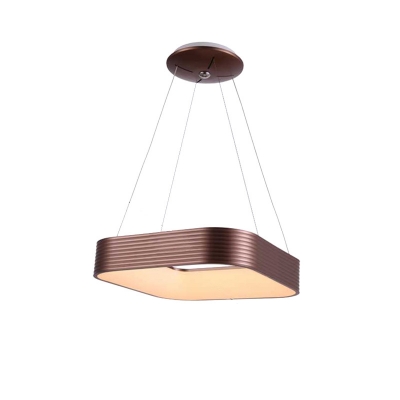 Copper Square Hanging Ceiling Light Metallic Led Modern Pendant Light with Diffuser