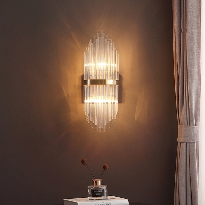 Crystal Fringe Sconce Light Modern Metal Single Light Wall Sconce Light Fixture for Bedroom