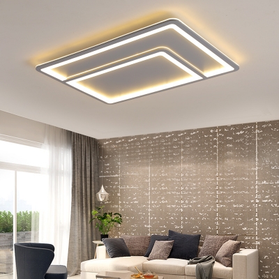 Gray Acrylic Flush Lighting Contemporary Integrated Led Flush Mount Light for Bedroom