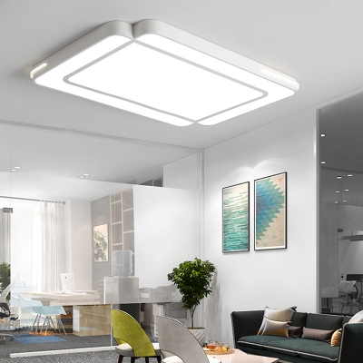 Led Rectangle Flush Mount Lighting Modern Simple Metal Ceiling Flush Light for Living Room