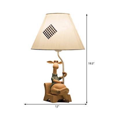 Novelty Deer Desk Lamp Contemporary Modern Fabric and Resin 1 Head Accent Lamp for Study