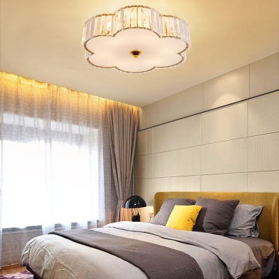 6 Light Floral Ceiling Lights Modern Acrylic Gold Flush Mount Ceiling Lights for Bedroom Living Room
