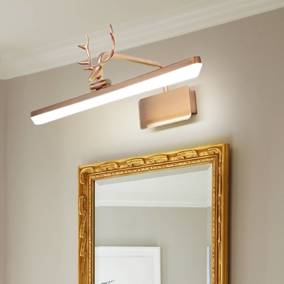 Acrylic Linear Wall Light with Antler Led Adjustable Vanity Light Fixture for Bathroom
