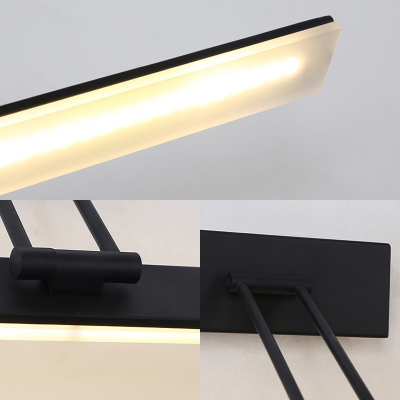 Adjustable Black/White Linear Wall Lamp Modern Acrylic Metal Sconce Fixture for Vanity, Warm/White