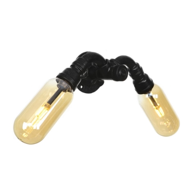Amber Sconce Wall Lights Antique Metal and Glass 2 Bulbs Sconce Lights with Switch for Foyer