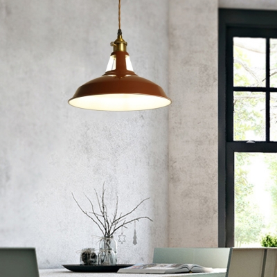 Barn Pendant Ceiling Lights Modern Industrial Metal 1 Light Hanging Lamps in Brass Finish for Dining Room