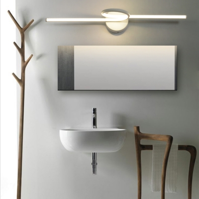 Black/White Twist Wall Sconce Light Modern Iron and Acrylic Waterproof Wall Sconces for Bathroom