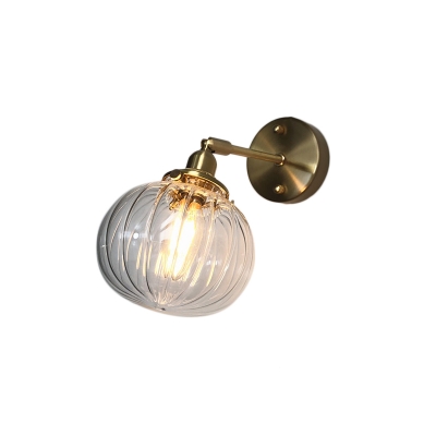 Brass Finish Ball Wall Lamp Fixtures Industrial Modern Metal 1 Light Wall Light Sconce