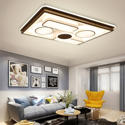 Modern Geometric Flush Mount Lighting Metal LED Gold Ceiling Lamp for Living Room