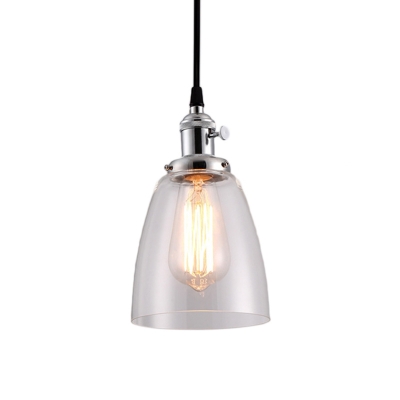 Industrial Glass Pendant Light Single Light Bell Hanging Light Fixtures for Corridor