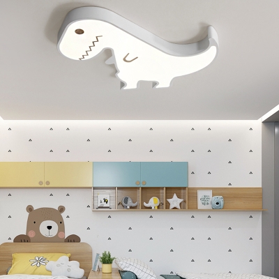 Metal Dinosaur Flush Mount Lighting Cartoon Led Kids Room Ceiling Light Fixture