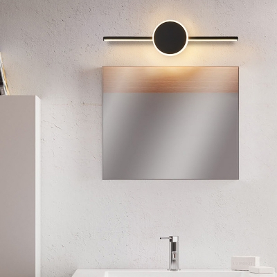 Modern Led Bathroom Lighting with Linear Shade Metallic Wall Mount Light with White Lighting