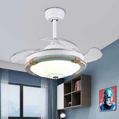 Round Ceiling Lamp Acrylic 1 Light Rope Ceiling Light Fixtures With