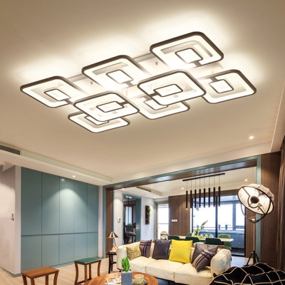 Super Thin Square Shade LED Ceiling Lamp Modern Simple Acrylic Flush Mount Lighting in White