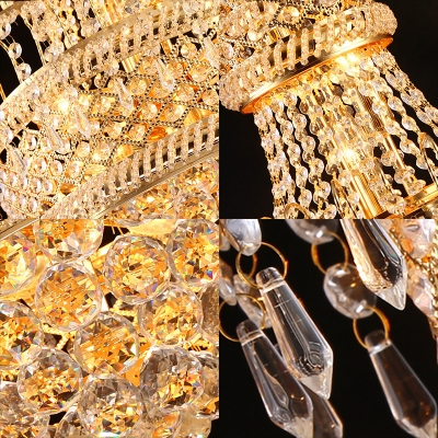 Gold Crystal Ball Ceiling Pendant Lights Modern Metal 8 Heads Dining Room Ceiling Lights
