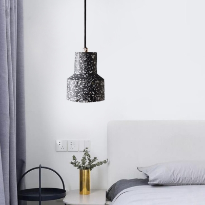 Mini Drum Hanging Ceiling Light Nordic Cement Single Pendant Lighting for Living Room